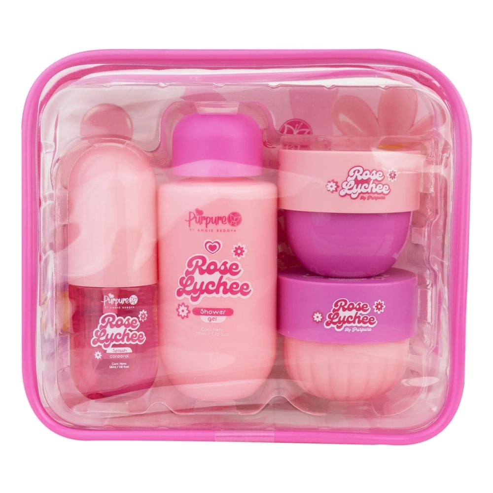 Kit Corporal Cartuchera Lychee X4 Purpure ST26-021 — Cuidado del Cuerpo